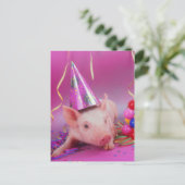 Carte Postale Cochon de fête drôle (Debout devant)