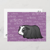 Carte Postale Cochon de Guinée (cheveux longs) (Devant / Derrière)