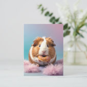 Carte Postale Cochon De Guinée Mignonne Avec Gradient Pastel De (Debout devant)