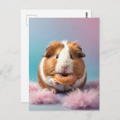 Carte Postale Cochon De Guinée Mignonne Avec Gradient Pastel De (Devant / Derrière)