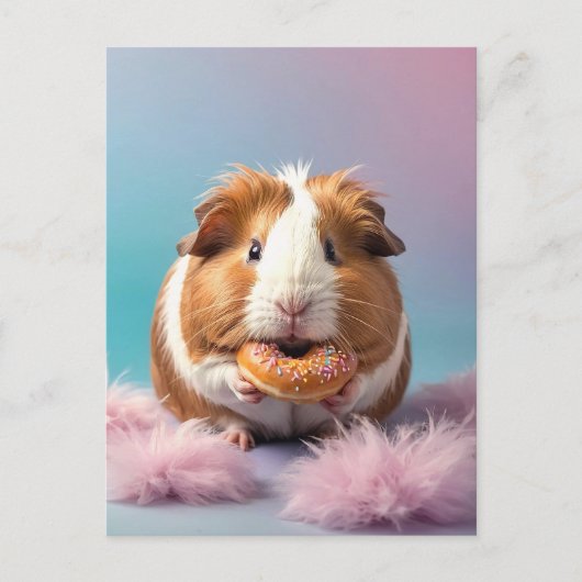 Carte Postale Cochon De Guinée Mignonne Avec Gradient Pastel De (Devant)