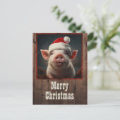 Carte Postale Cochon de Noël (Debout devant)