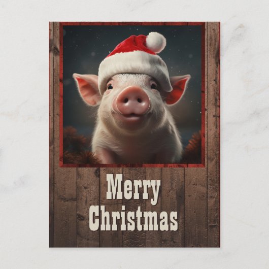 Carte Postale Cochon de Noël (Devant)