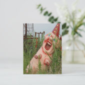 Carte Postale Cochon de rire (Debout devant)