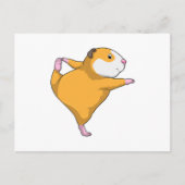 Carte Postale Cochon d'Inde à l'exercice d'étirement de yoga (Devant)