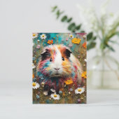 Carte Postale Cochon d'Inde dans la Prairie (Debout devant)