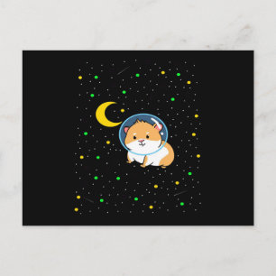 Carte Postale Cochon d'Inde dans l'espace Astronomie mignonne