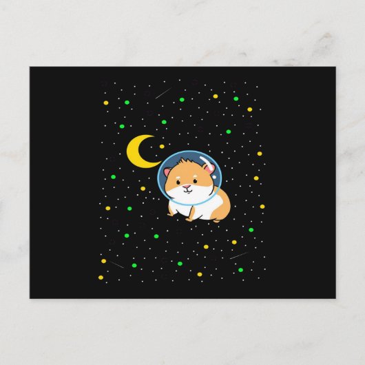 Carte Postale Cochon d'Inde dans l'espace | Astronomie mignonne (Devant)