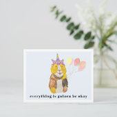 Carte Postale Cochon d'Inde Mignon & Ballons | Ça Va Aller (Debout devant)