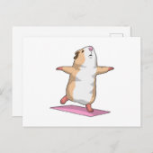 Carte Postale Cochon d'Inde Yoga Méditation Forme physique (Devant / Derrière)