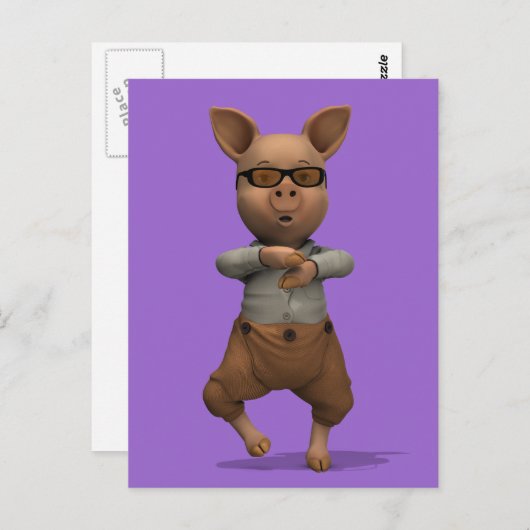 Carte Postale Cochon du rappeur (Devant / Derrière)