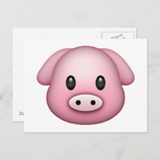 Carte Postale Cochon - Emoji (Devant / Derrière)