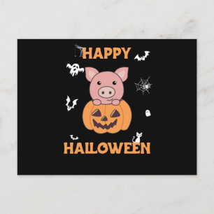Carte Postale Cochon En Citrouille Cochons Doux Joyeux Halloween