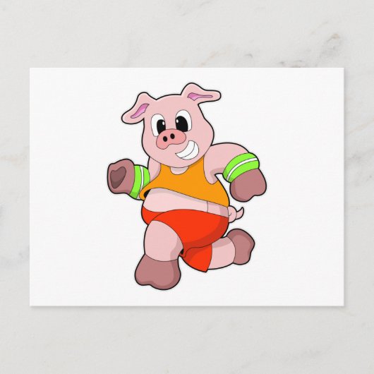 Carte Postale Cochon en cours d'exécution (Devant)