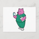 Carte Postale Cochon en infirmière en médecine (Devant)