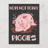 Carte Postale Cochon mignon et lazy Funny Cochon Sleeping Farm A (Devant)
