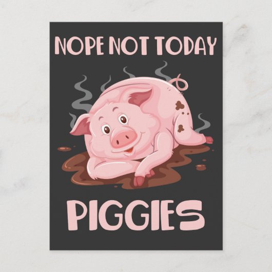 Carte Postale Cochon mignon et lazy Funny Cochon Sleeping Farm A (Devant)