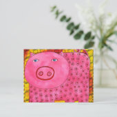 Carte Postale Cochon Motif (Debout devant)