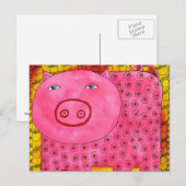 Carte Postale Cochon Motif (Devant / Derrière)