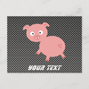 Carte Postale Cochon mou ; Fibres carbone Faux