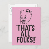 Carte Postale Cochon Porky Classique "C'est tout le monde !" (Devant / Derrière)