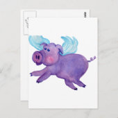 Carte Postale Cochon pourpre (Devant / Derrière)