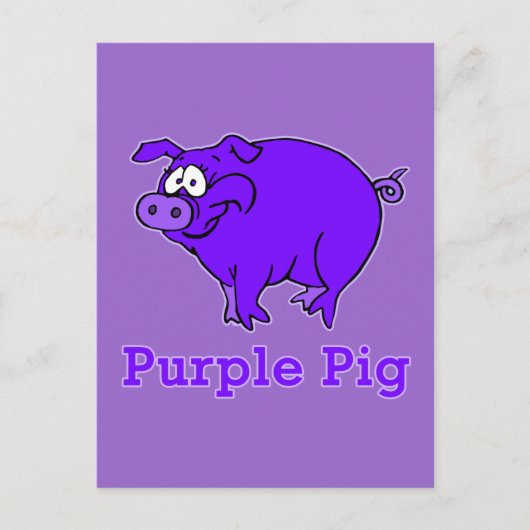 Carte Postale Cochon pourpre sur l'habillement, Mugs, Chemises b (Devant)