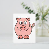 Carte Postale Cochon rose (Debout devant)