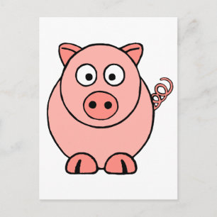 Carte Postale Cochon rose