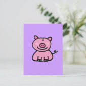 Carte Postale Cochon rose (Debout devant)