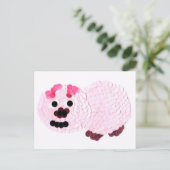 Carte Postale Cochon rose (Debout devant)