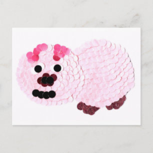 Carte Postale Cochon rose