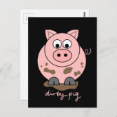 Carte Postale Cochon sale (Devant / Derrière)
