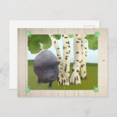 Carte Postale Cochon suspendu (Devant / Derrière)