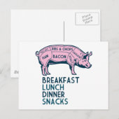 Carte Postale Cochon, tout va bien ! (Devant / Derrière)