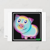 Carte Postale Cochon végétal (Devant / Derrière)