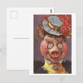 Carte Postale Cochon vintage (Devant / Derrière)