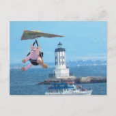 Carte postale - Cochon volant au-dessus du phare d (Devant)