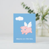 Carte Postale Cochon Volant Te Manque (Debout devant)