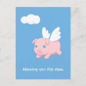 Carte Postale Cochon Volant Te Manque (Devant)