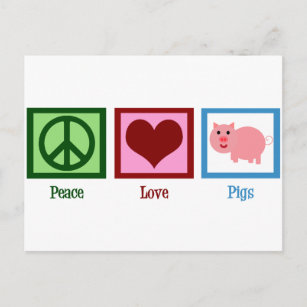 Carte Postale Cochons d'amour de paix