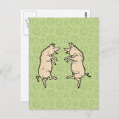 Carte Postale Cochons Danseurs Antiques : Danse Fantaisiste de P (Devant / Derrière)