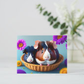 Carte Postale Cochons de guinée amusants et mignons (Debout devant)