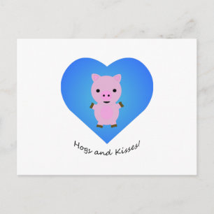 Carte Postale Cochons et baisers