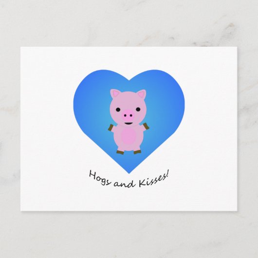 Carte Postale Cochons et baisers (Devant)