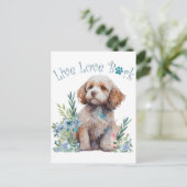 Carte Postale Cockapoo Chien Maman Floral (Debout devant)