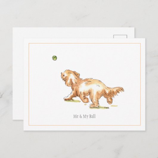 Carte Postale Cockapoo 'Me & My Ball' (Devant / Derrière)