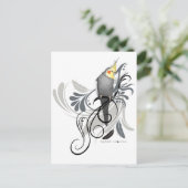 Carte Postale Cockatiel gris (Debout devant)