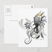 Carte Postale Cockatiel gris (Devant / Derrière)