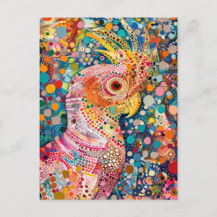 Carte Postale Cockatoo rose en aborigène Dot Art Style